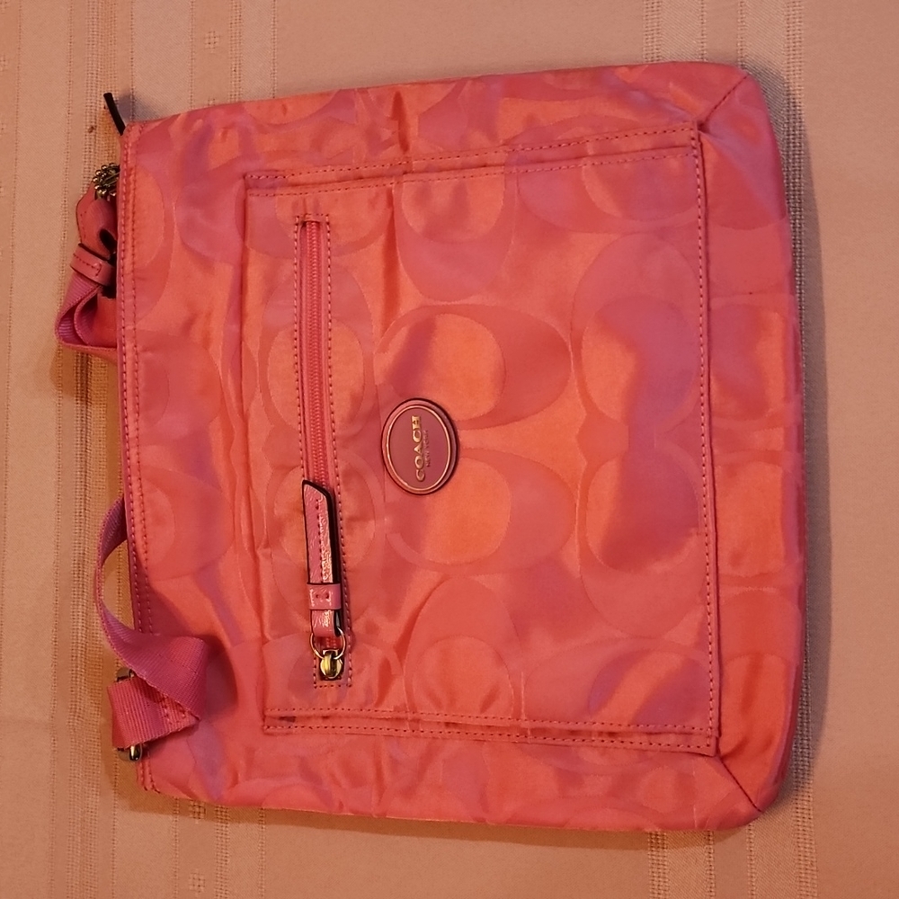Coach Coach Getaway Signature Nylon File Bag, Pink Berry